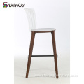 wood barstool durable PP back solid beech barstool